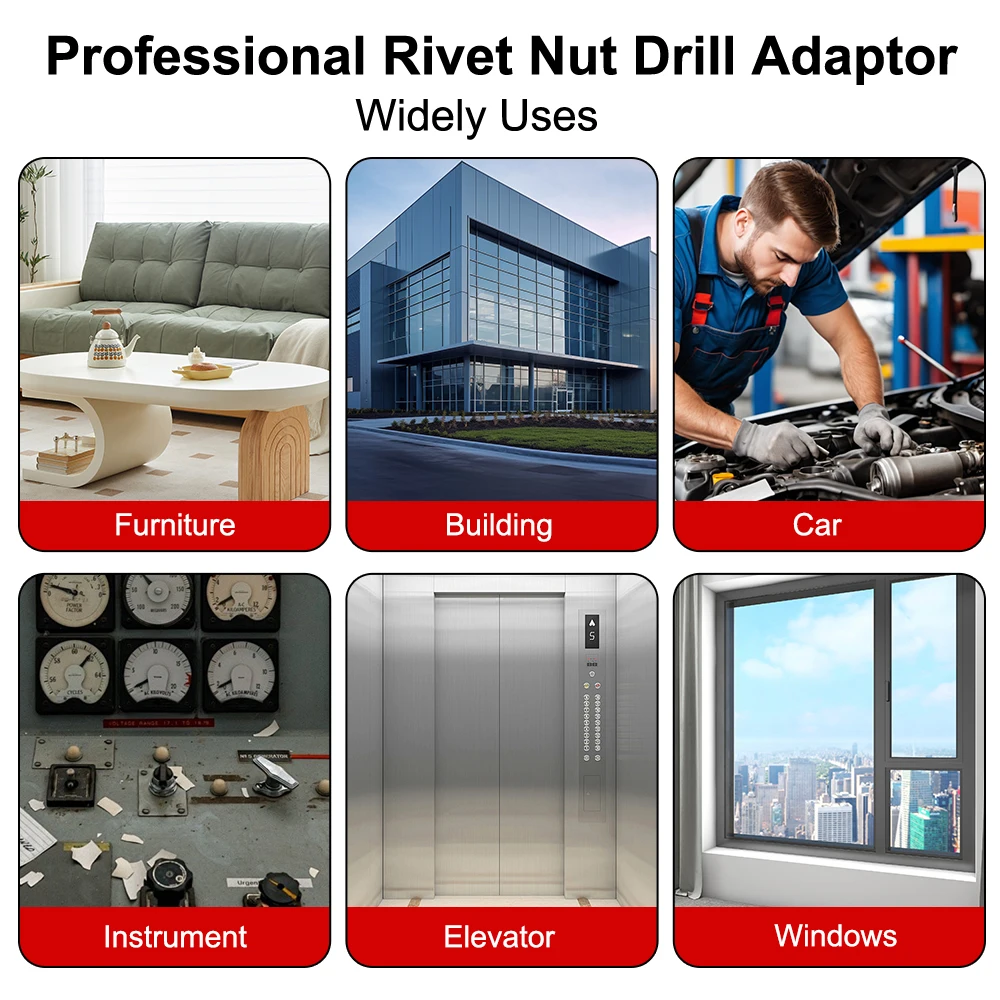 DIY Home Nut Riveting Machine Industrial Grade Electric Rivet Nut Gun Converter M3 M4 M5 M8 Plug-in Nut Quick Riveting Tool