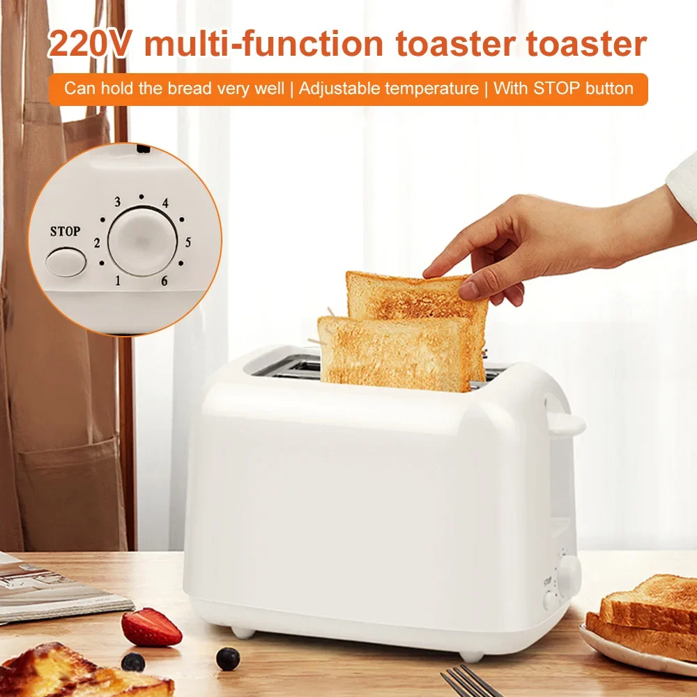 Automatic 2-Slice Breakfast Sandwich Maker Fast Heating Bread Toaster