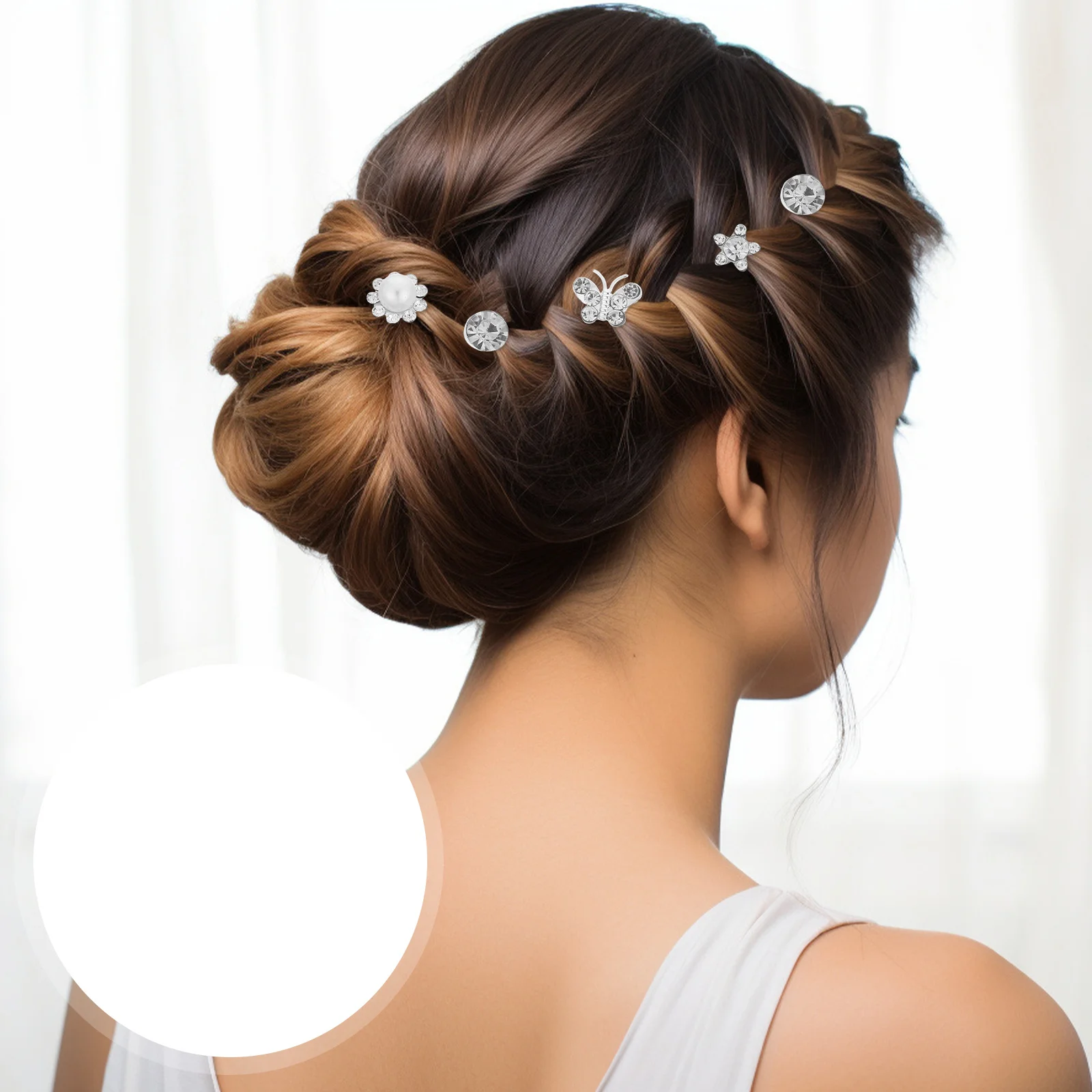 

60Pcs Spiral Hair Pins Bridal Coil Rhinestone Pearl Flower Clips Spring Hairpin Accessories Women Girls Wedding