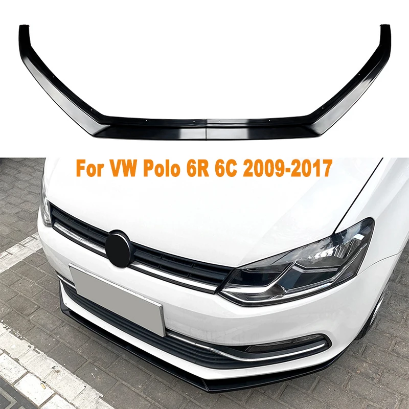 

Для VW Polo 6R 6C 2009-2017 автомобильный передний бампер разветвитель для губ Диффузор Комплект кузова спойлер Защита бампера автомобильные аксессуары