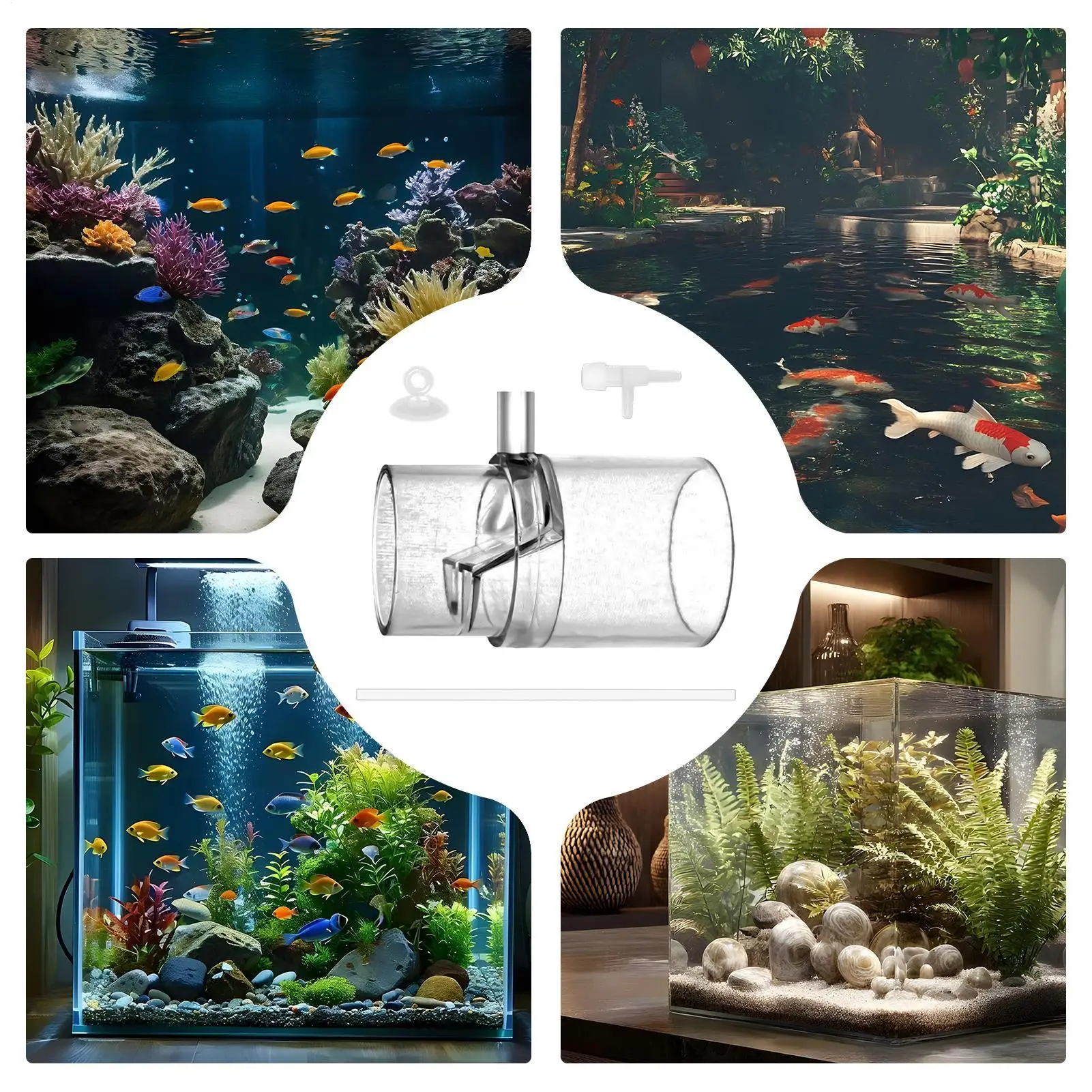 PVC Clear Aquarium Fish Tank Oxygen-Enhancing Water Pump Filter Outlet Nozzle Increasing Oxygen Air Aquarium Accessories