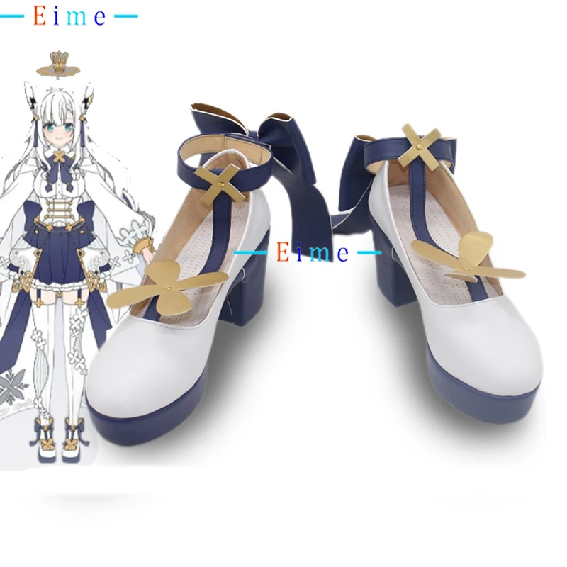 

Shirakami Fubuki Cosplay Shoes Vtuber Cosplay Props Anime Accessories Halloween Carnival Boots PU Leather Shoes Custom Made