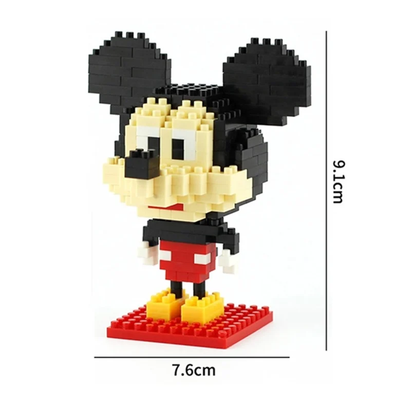 Kurome Cinnamoroll DIY Hello Kitty Stitch Block Character Assembled Model Mickey Mouse Building Block Dolls Toy Gift