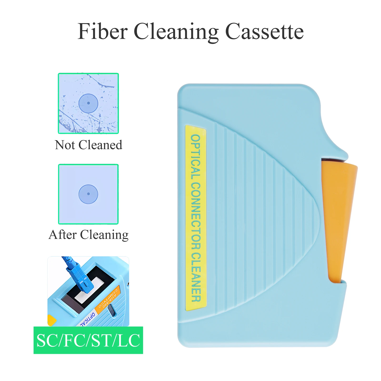 11PCS Fiber Optic Cleaning Tool Kit,Fiber Optic Cleaning Pen Fit For SC FC ST LC MPO/MTP Connector Fiber Cleaning Box