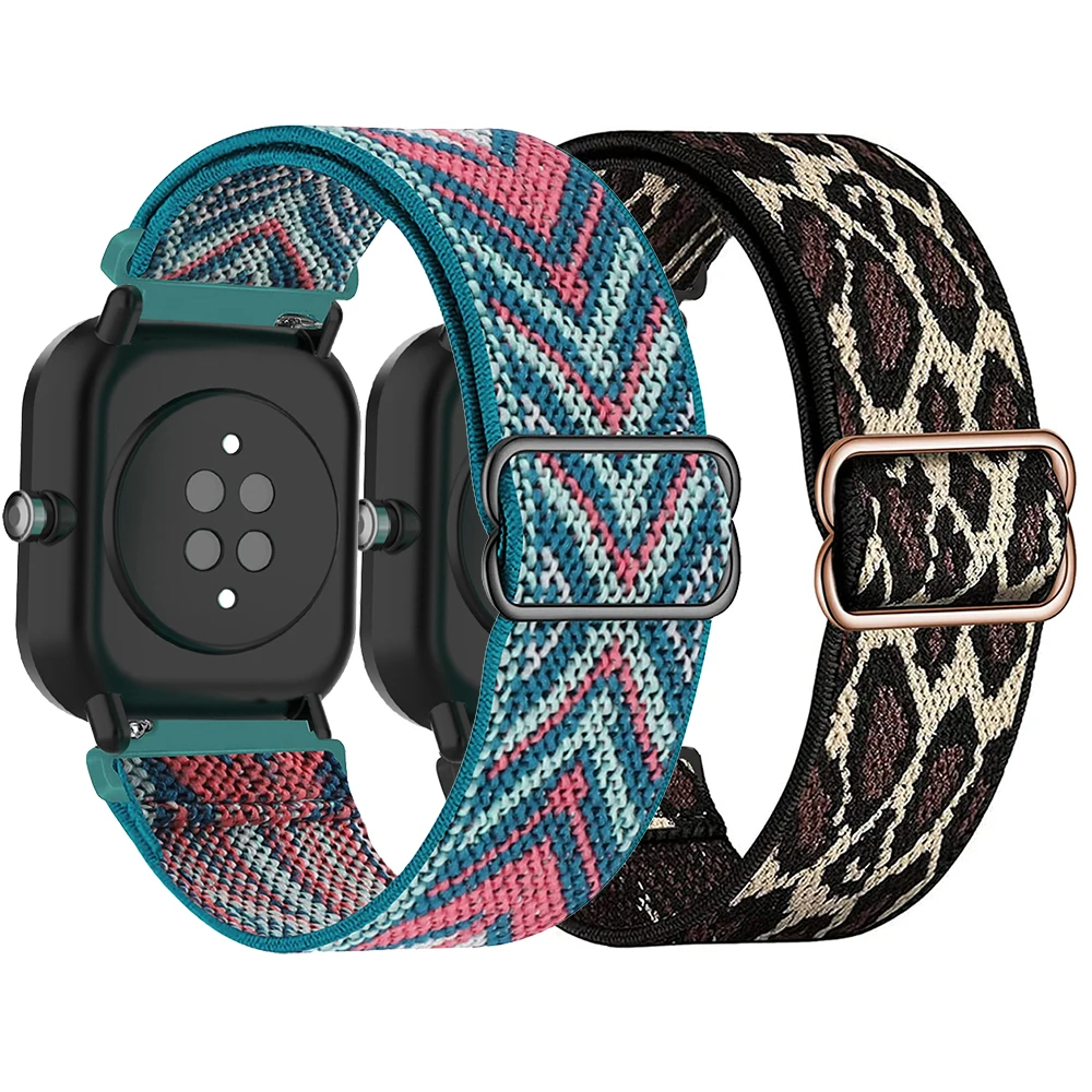 20 22mm Elastic Nylon Band For Huami Amazfit GTS 4 3 2 2E Mini Bip S U Lite Sports Watch Bracelet Strap Loop For GTR 42 47mm 3