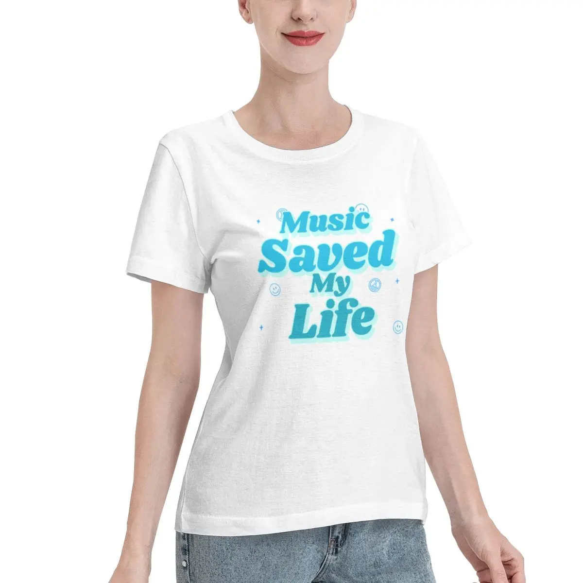 Go To Top Music Saved My Life Women's T-shirt Travel Crew Neck T-Shirt