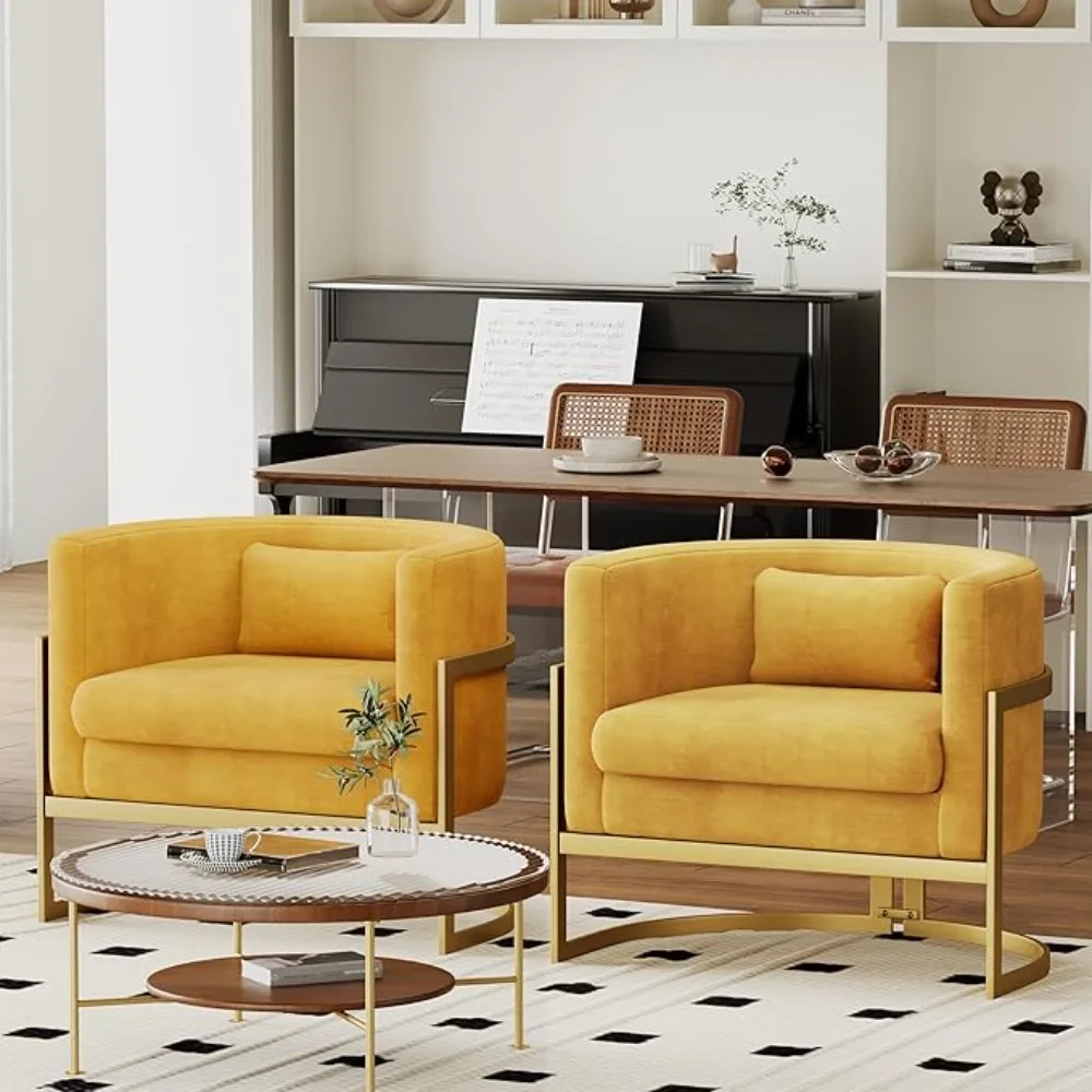 

Upholstered Velvet Living Room Chair Barrel Accent Chair, ern Armchair Century Lounge Chair Soa Tub Bucket Club Side Chair or Be