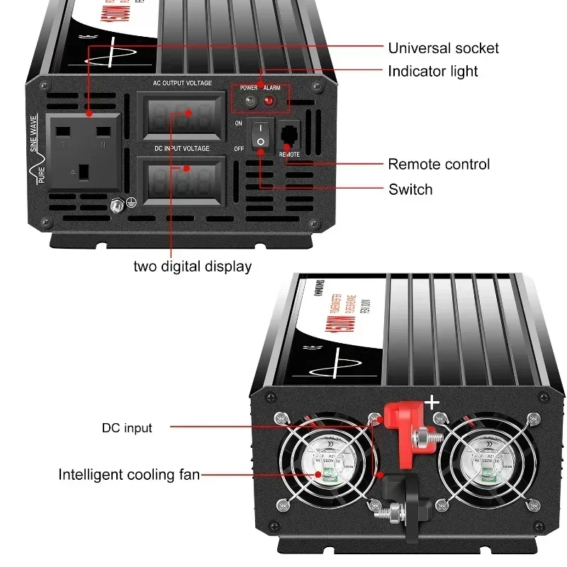 Hot Sales6000W12V24V48V To 220V Pure Sine Wave Inverter Photovoltaic Schweibao High-power Room Mounted Vehicle