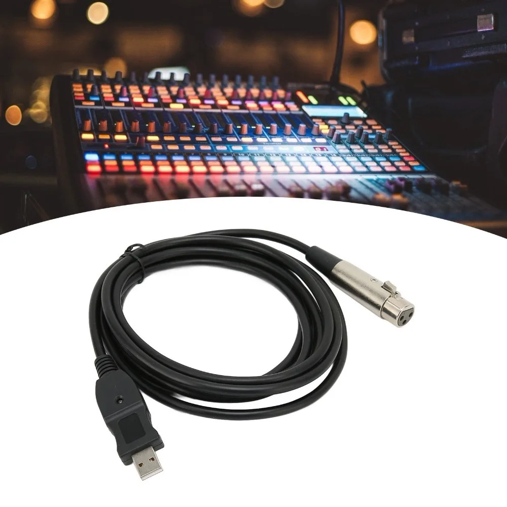 

Low Noise USB to XLR Microphone Cable Plug and Play 9.8ft Studio Audio Mic Connector USB Mic Cable Musical Instrument Recording