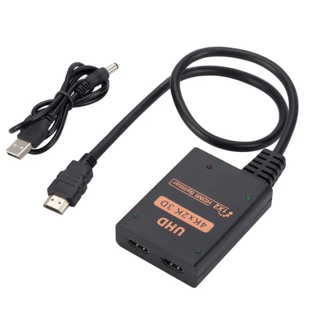 Dual Port HDMI Splitter High Speed Transmission Delayless Splitter Adapter 1 IN 2 OUT ABS for PS4 LCD TV PC Box