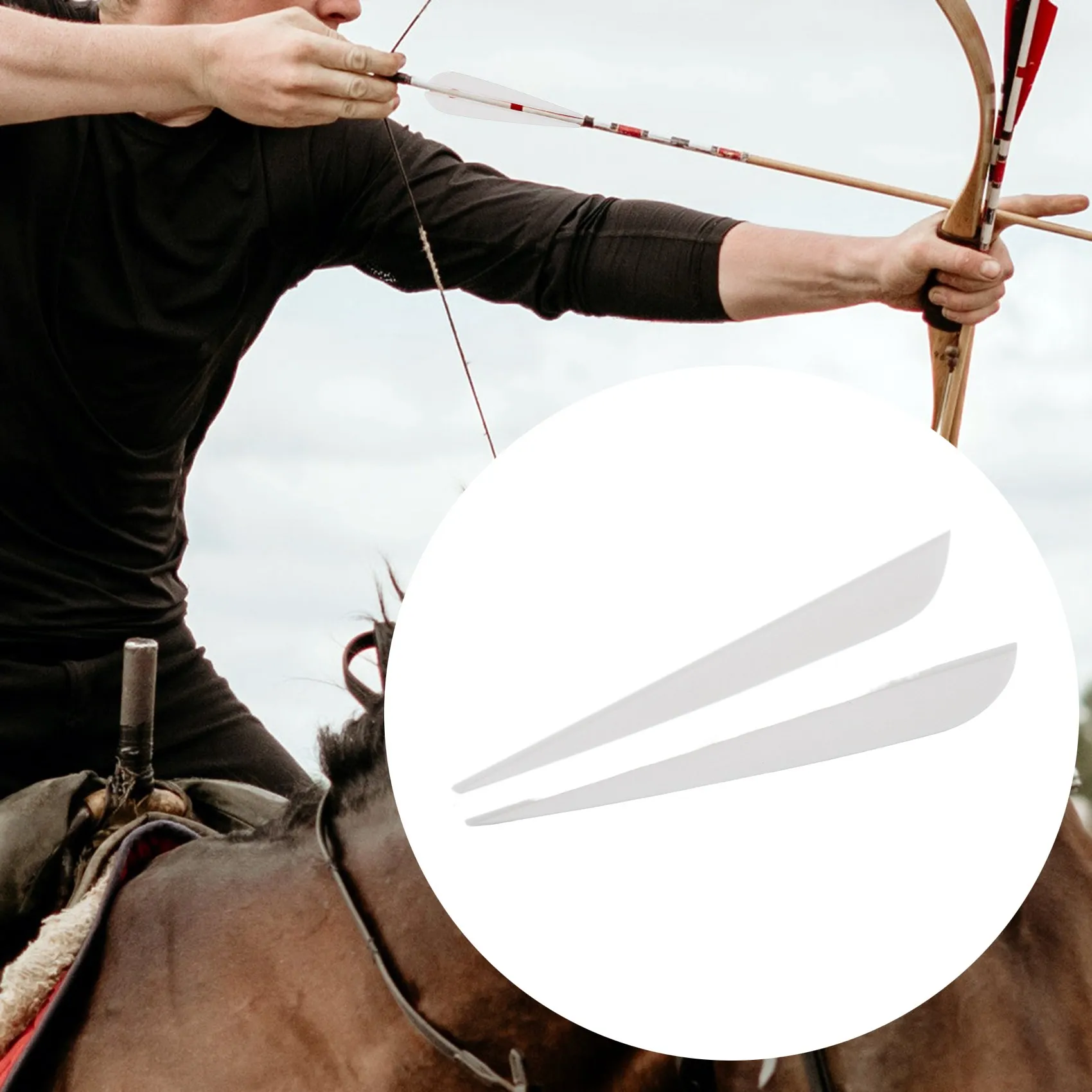 A88M سهام ريشة بلاستيكية 4 بوصة لسهام الرماية DIY 50 عبوة (أبيض)