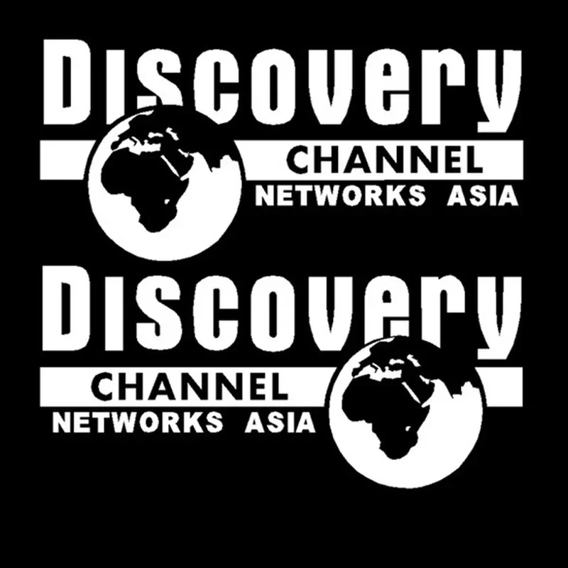 Car Stickers 2PCS Discovery Channel Networks Asia Decorative Accessories Creative Sunscreen Waterproof PVC.50CM*23CM