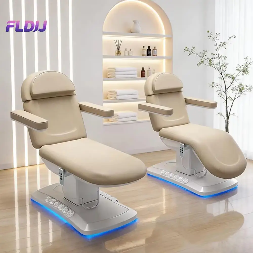

Push Button Control Electric Lifting Adjustable Integrated Beauty Salon Facial Nursing Service Bed Chair Massage Table Furniture
