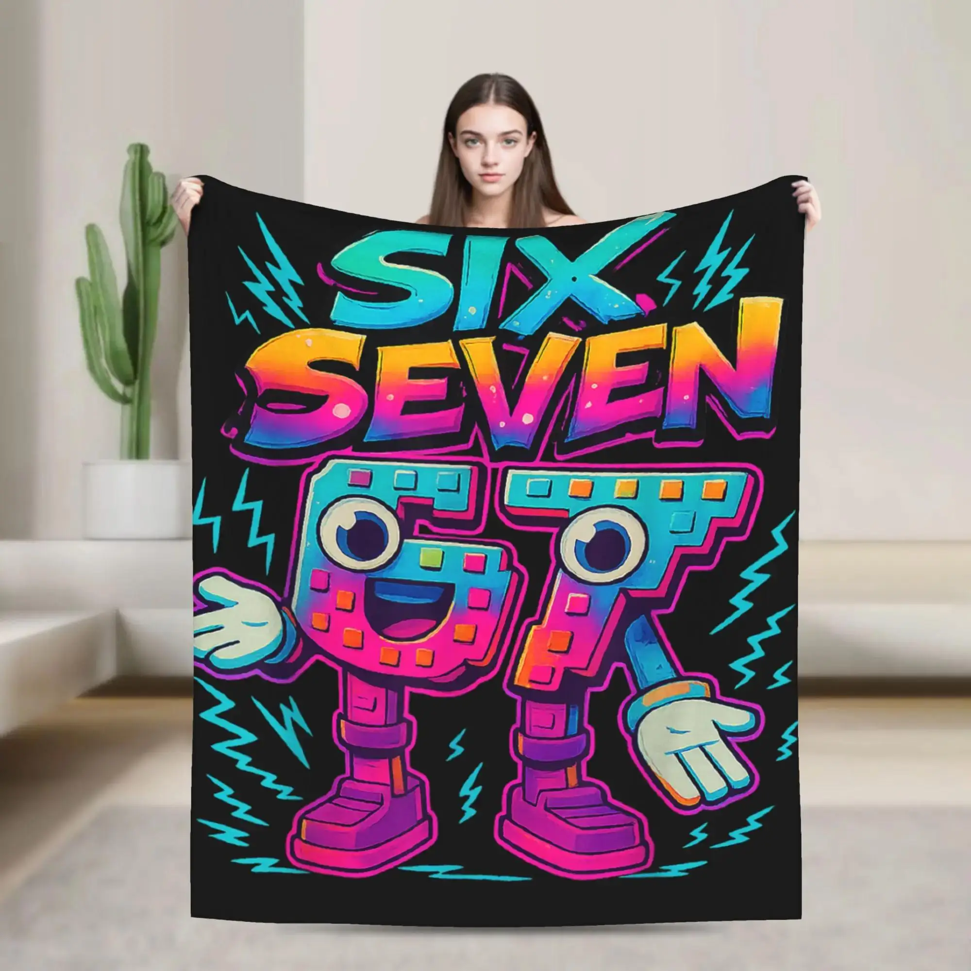 

Плюшевое одеяло-плед Six Seven с забавными итальянскими мемами для детей и взрослых, очень теплое, из мягкого фланеля, для спальни