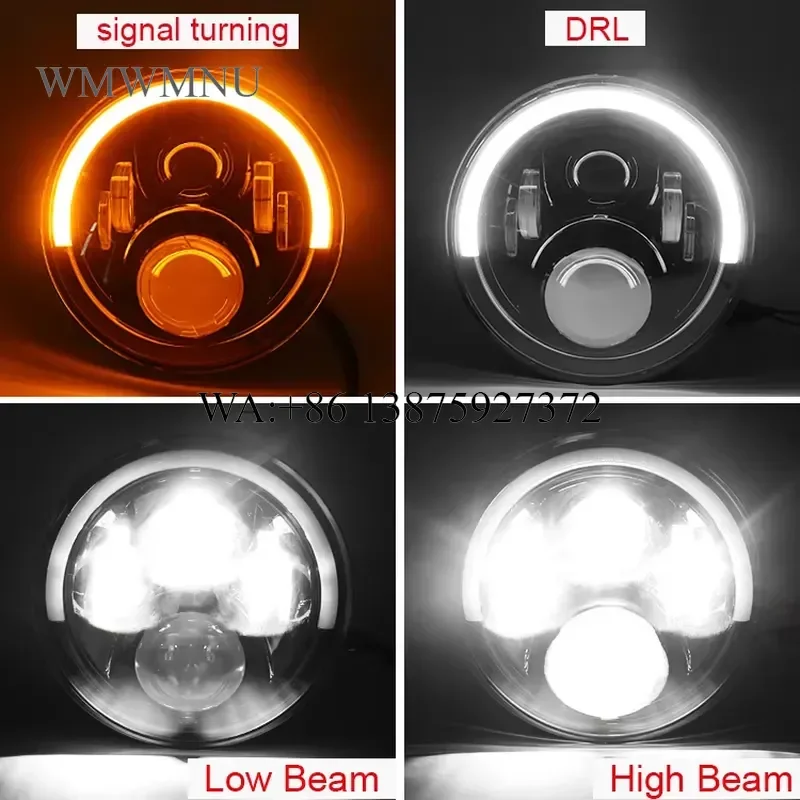 Wmwmnu New 1000 Percent Bright Anti-glare 7 Inch Round Led Headlights for JK JKU TJ LJ Chevy GMC Defender