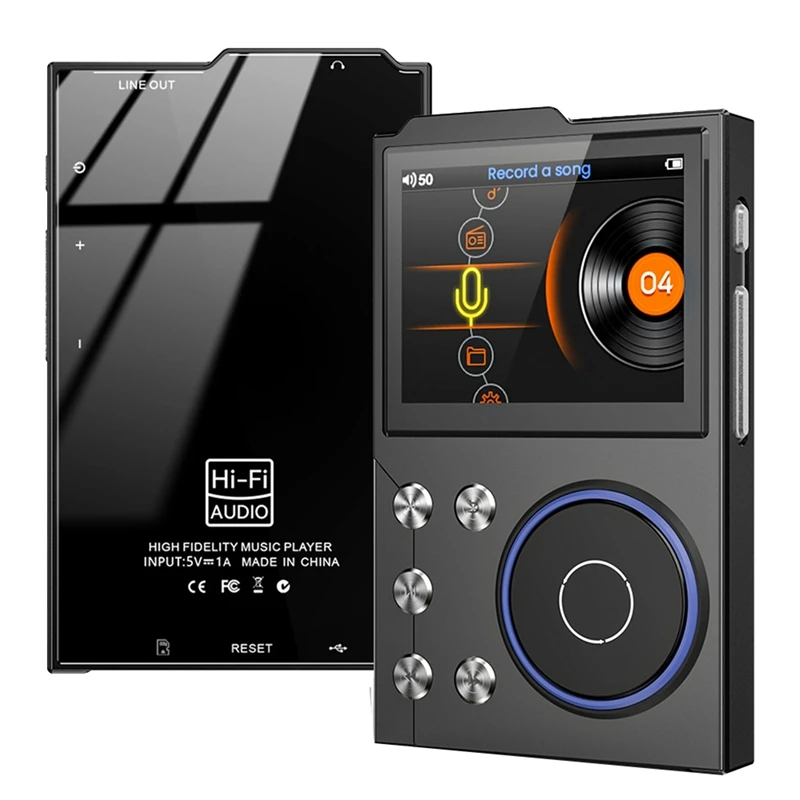 

Hifi MP3 Player Bluetooth 5.0 Lossless Audio Player Charging Digital Music Player Portable Audio Player With 16G Card Black