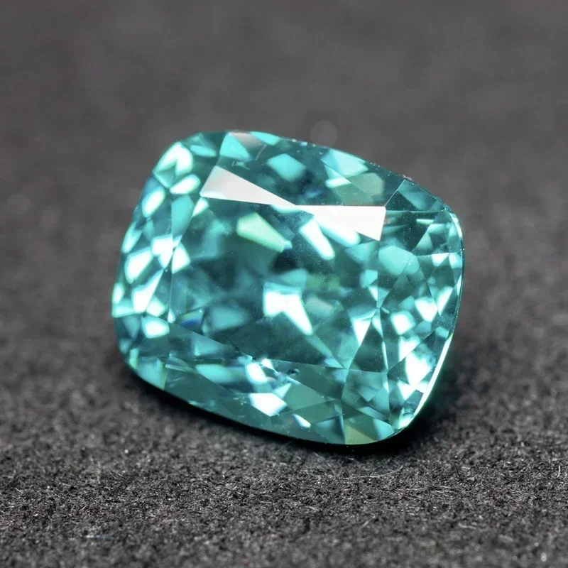 Top Quality Lab Grown Sapphire Paraiba Rectangle Cushion VVS1 Charms Diy Jewelry Making Materials Selectable AGL Certificate