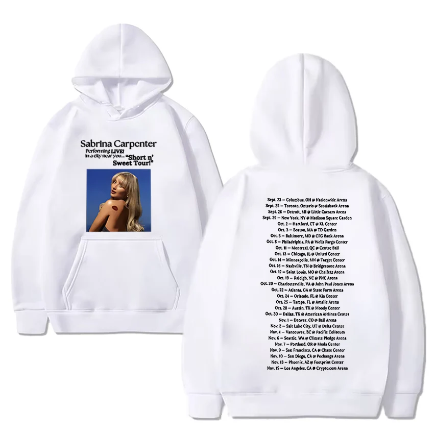 2024 Sabrina Carpenter Short N' Sweet Tour Hoodie Men Women Retro Fashion Trending Sweatshirt Fleece Long sleeve Pullover