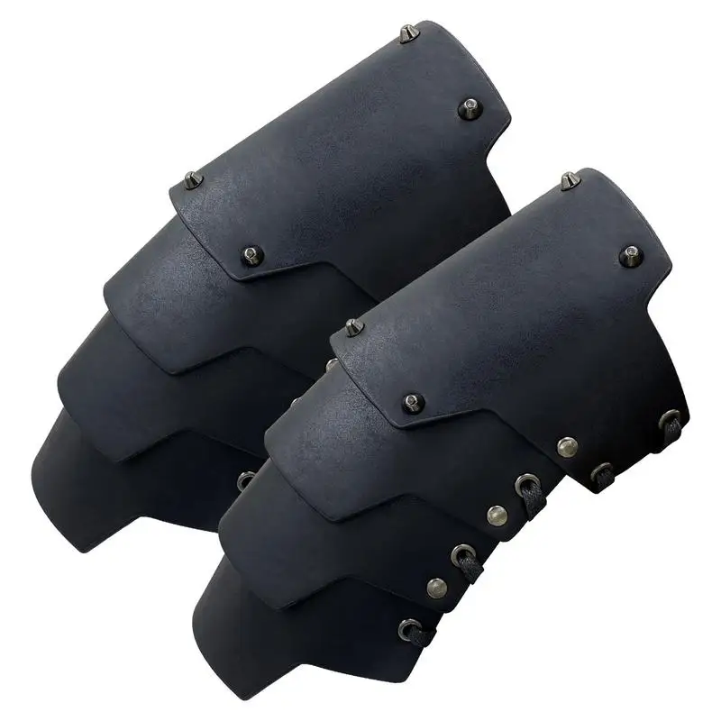 Medieval Arm Bracers Viking Cosplay Wrist Guard Gauntlet Wristband Cosplay Arm Bracers PU Leather Costume Bracer For Historical