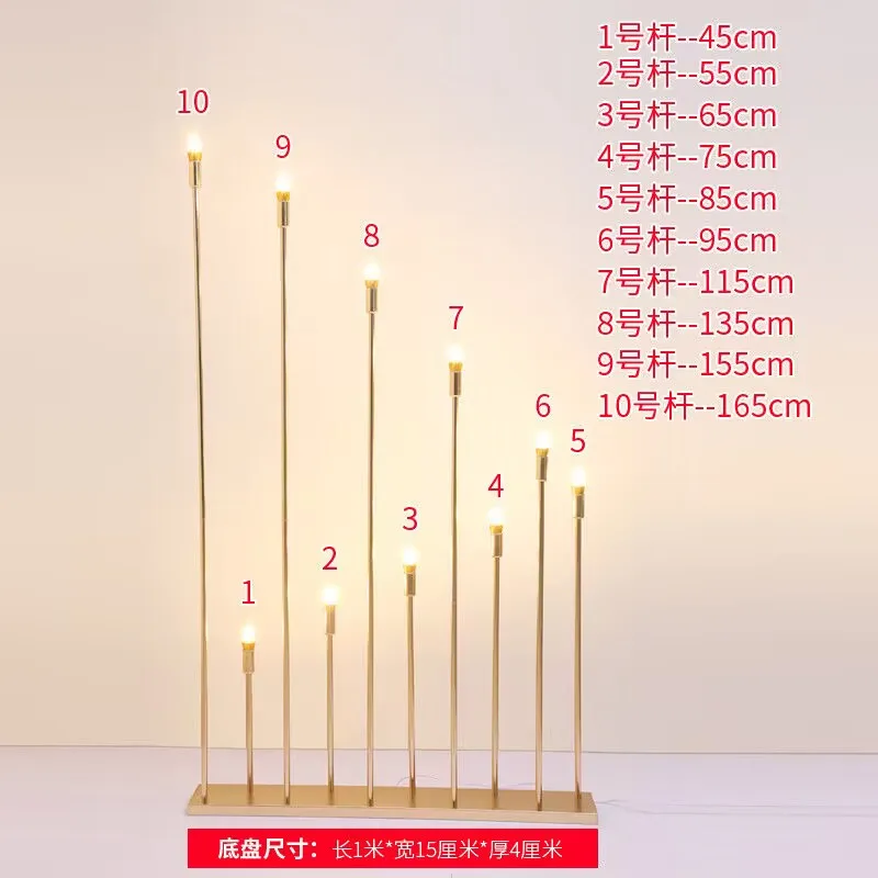 

1/2/4/6/10pcs10 Head Gold Reed Led Light Wedding Props Christmas Party Decoration Electronic Candle Holder Centerpiece