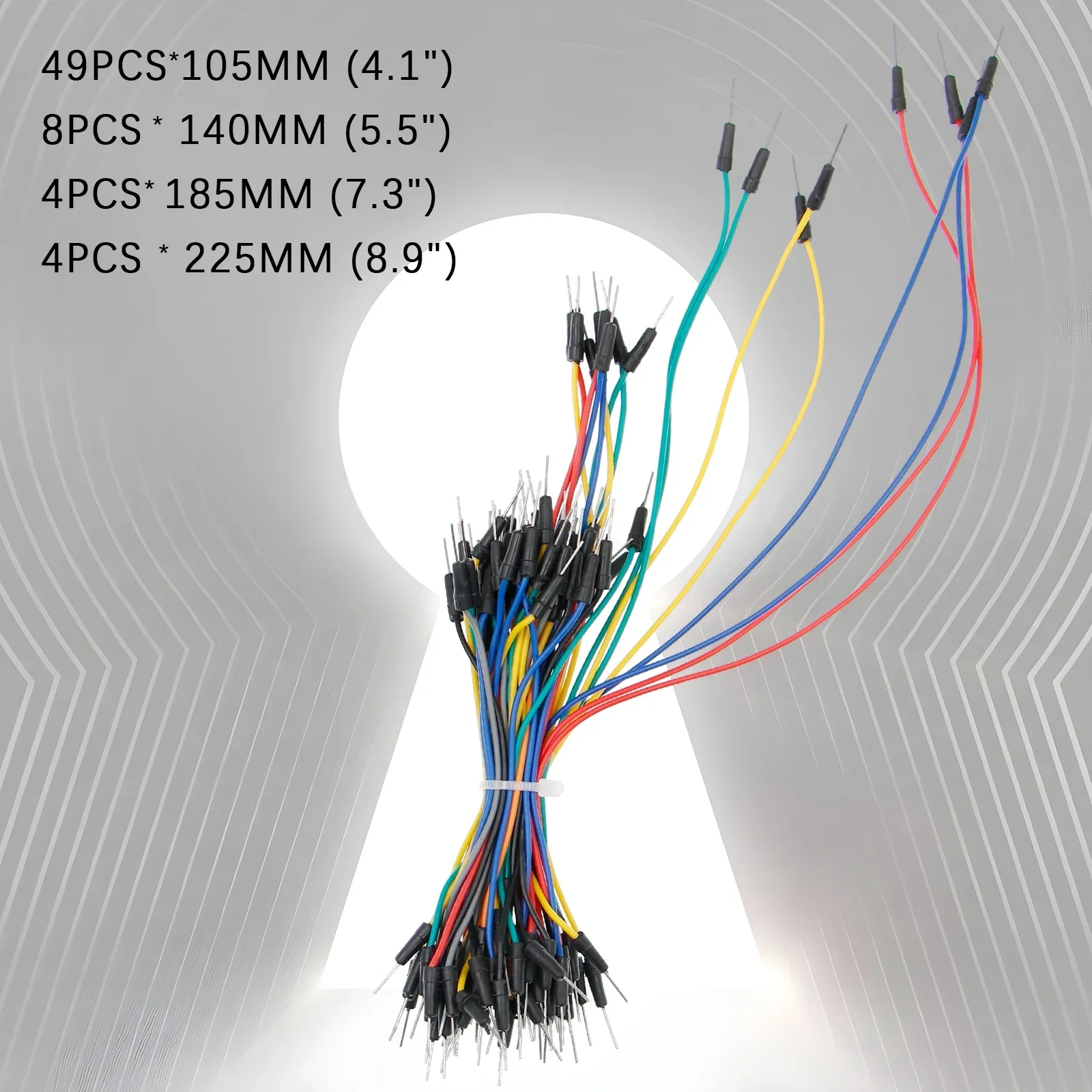 65Pcs Breadboard Wire 25 20 16 12CM Solderless Power Jumper Cable Kit PVC Flexible DIY Electron Line 2 Pin Connector Mixed