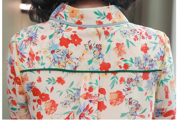 ZAROY Floral Print French Women Shirts Elegant Office Ladies Buttoned Blouses Fashion Streetwear Tops Woman Clothing חולצות נשים