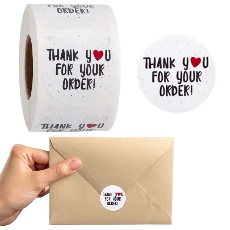 Cái/Cuộn Tròn Cảm Ơn Bạn Đã Đặt Hàng Trái Tim Miếng Dán Handmade Cói Nhãn Trang Sức Giọt