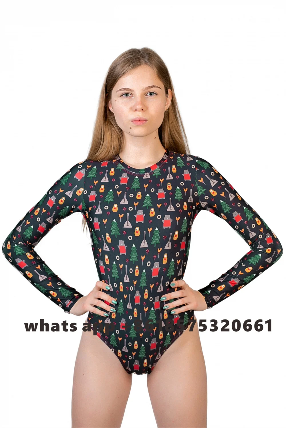 

WAVE HARMONY Women Surf Swimwear Long Sleeve Back Zip Beach Pedal Sports Swimwear Comfortable Fit Quick Dry One Piece Swimsuit