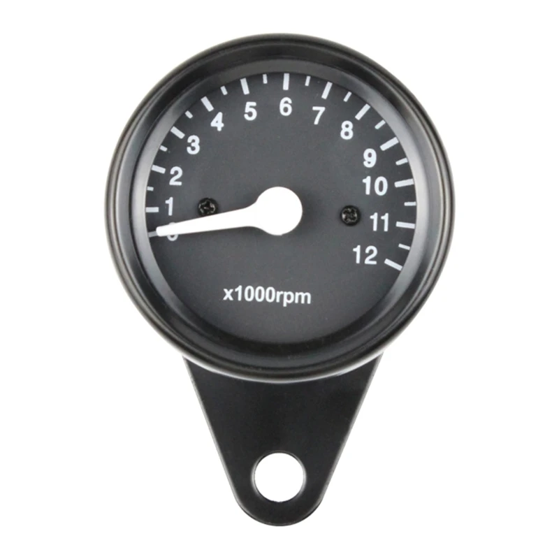 DC12V Universal Motorcycle Tachometer Electronic Tach Meter Speedometer Gauge LED Backlight 12000 RPM H8WE