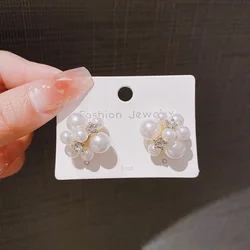 2025 Korean New Temperament Imitation Pearl Earrings Fashion Small Delicate Versatile Stud Earrings Women's Jewelry