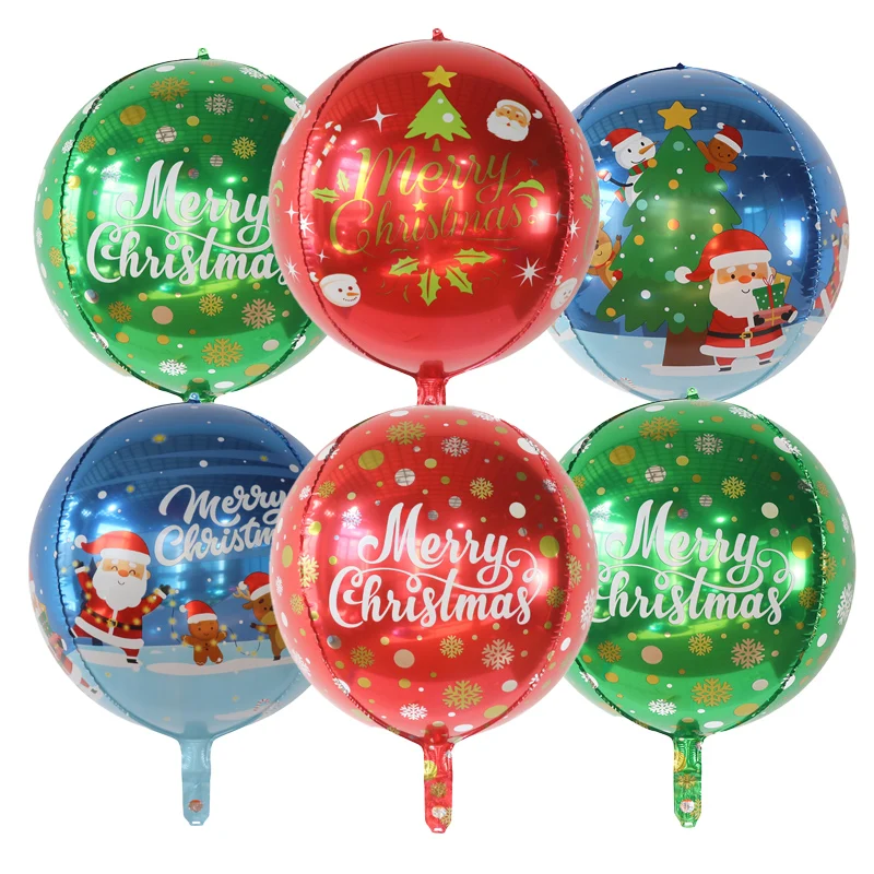 6pcs 22Inch Merry Christmas 4D Foil Helium Balloons Santa Claus For Home Decoration New Year 2025 Navidad Party Decor Supplies