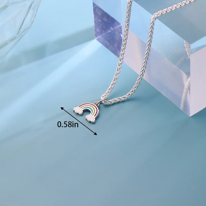 

S925 sterling silver James Avery necklace paired with Enamel rainbow pendant