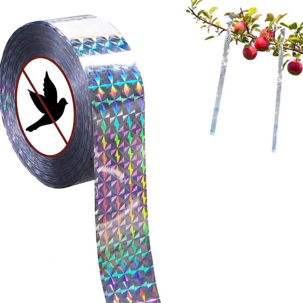 

1 Roll Bird Repellent Tape Scare Tape Dual-sided Shining Fade-resistant Reflective Bird Repellent Ribbon Tape Yard Accessories