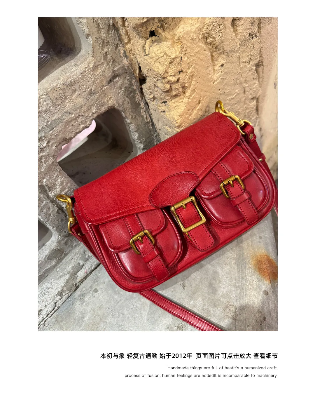 Designer-Handtasche aus pflanzlich gegerbtem Rindsleder, handgefertigt, modische lässige Damen-Umhängetasche aus echtem Leder. – Detail 15