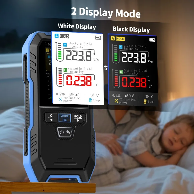 FNIRSI ERD-10 4-IN-1 كاشف الإشعاع الكهرومغناطيسي قوة المجال الكهربائي والمغناطيسي RF مراقبة درجة حرارة الطاقة #5