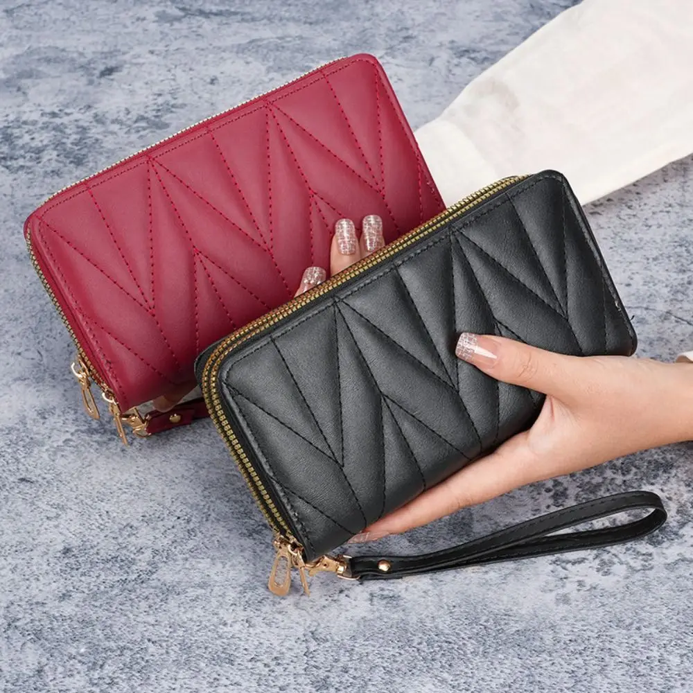 

Модные женские кошельки из искусственной кожи, 6 цветов, большая вместительная сумка для монет на молнии, женская сумка для хранения