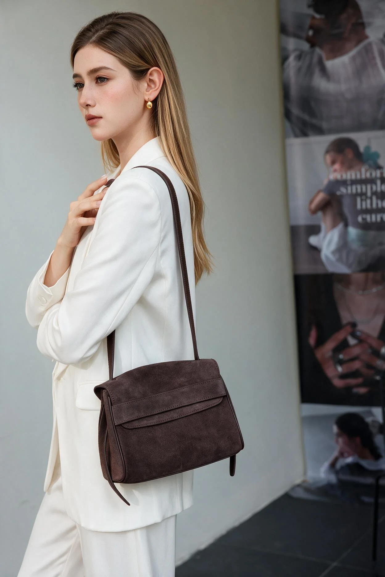 Matte Cowhide Casual Messenger Bag for Women, Large Capacity Daily Commuter Versatile Genuine Leather Shoulder Crossbody Handbag