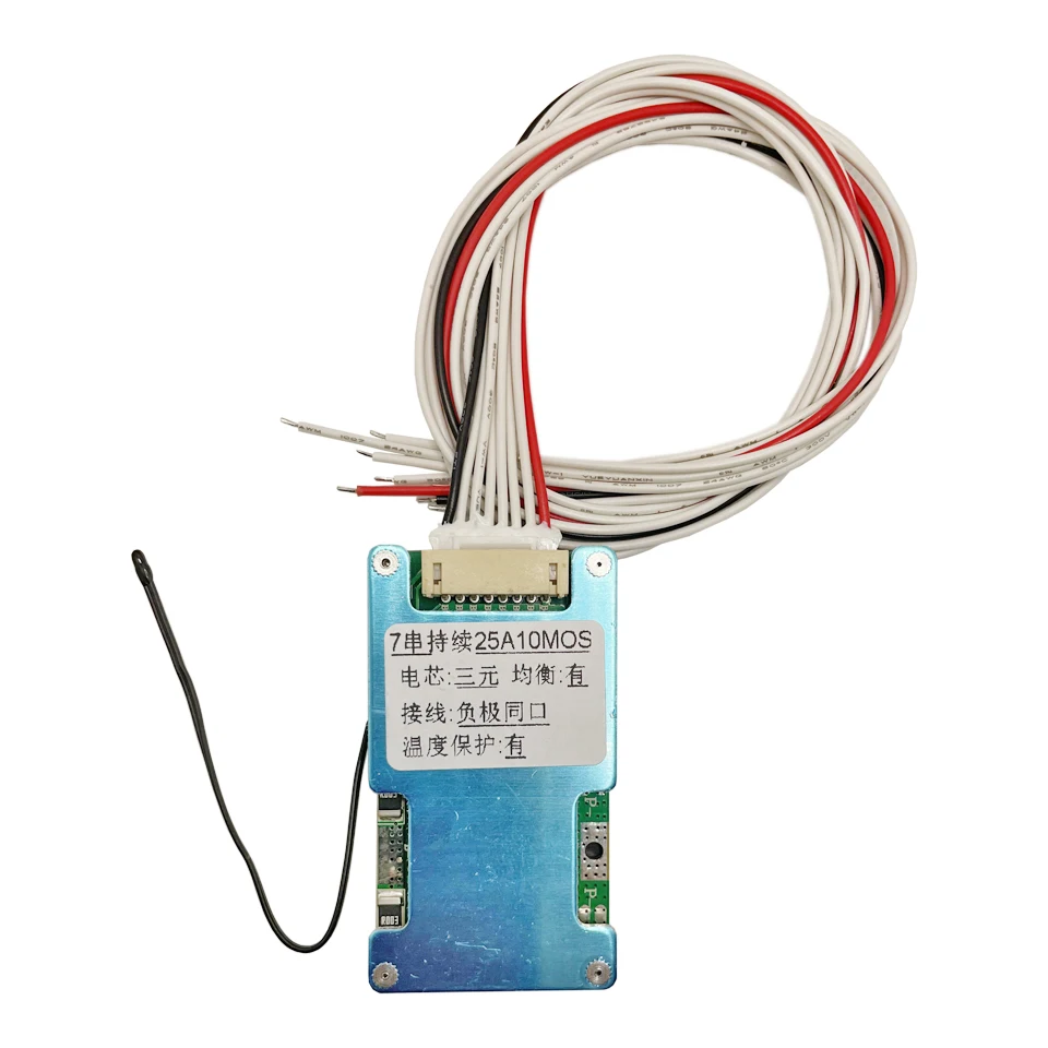 BMS 7S 24V 15A 20A 25A 18650 Lithium Battery Charge Board with Balanced and NTC Temperature Protection for Ebike/Escooter