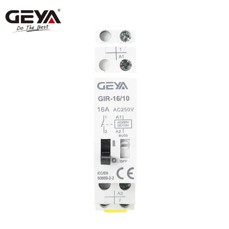 GEYA 16A AC230V DC110V Dual Voltage Impulse Relay Household Electric Pulse Control Relay Auto Control Relay for Lighting Circuit