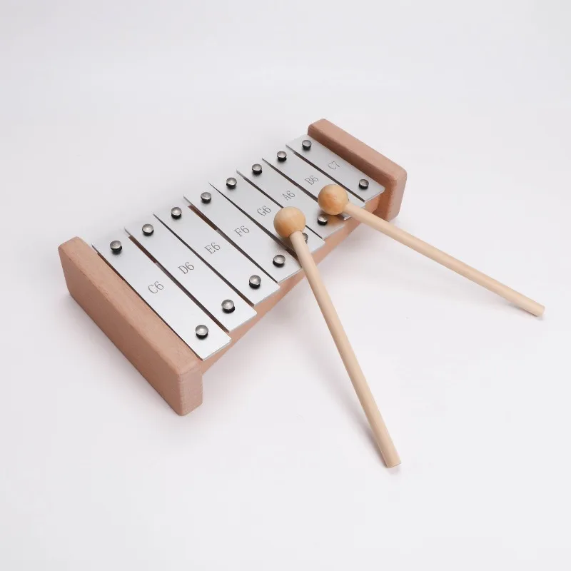 8 Notes Xylophone Metal Keys Wooden Xylophone Meditation Kids Early Educational Instrument Orff Percussion Musical Instruments