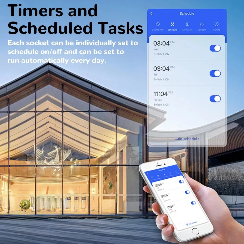 BORUIDAPLS FR Plug WiFi Smart Power Strip z USB i Type-C Voice/App/Timer Control Monitoring Energy 3 AC dla Alexa/Google Home
