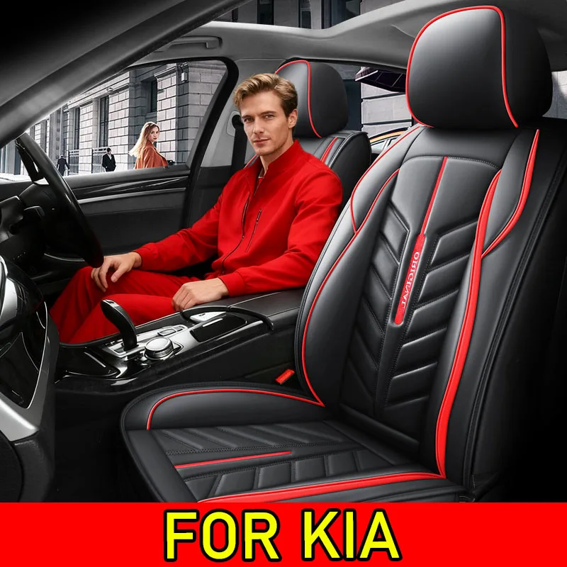 

FOR KIA Car Customized Full Set Car Seat Covers Fit for Toyota Corolla L LE 2020 2021 2022 2023 2024 Faux Leather- (Black)