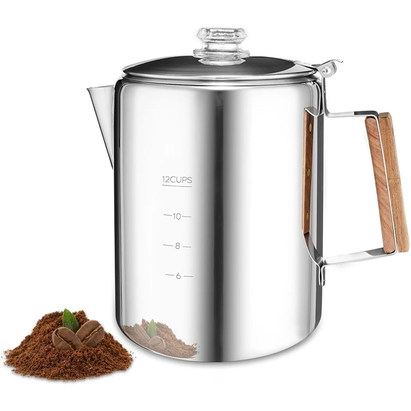 

Coffee Pot Stovetop Coffee Maker Percolator Campfire Coffee Pot Stainless Steel Coffee Pot Outdoors Home 12 Cup