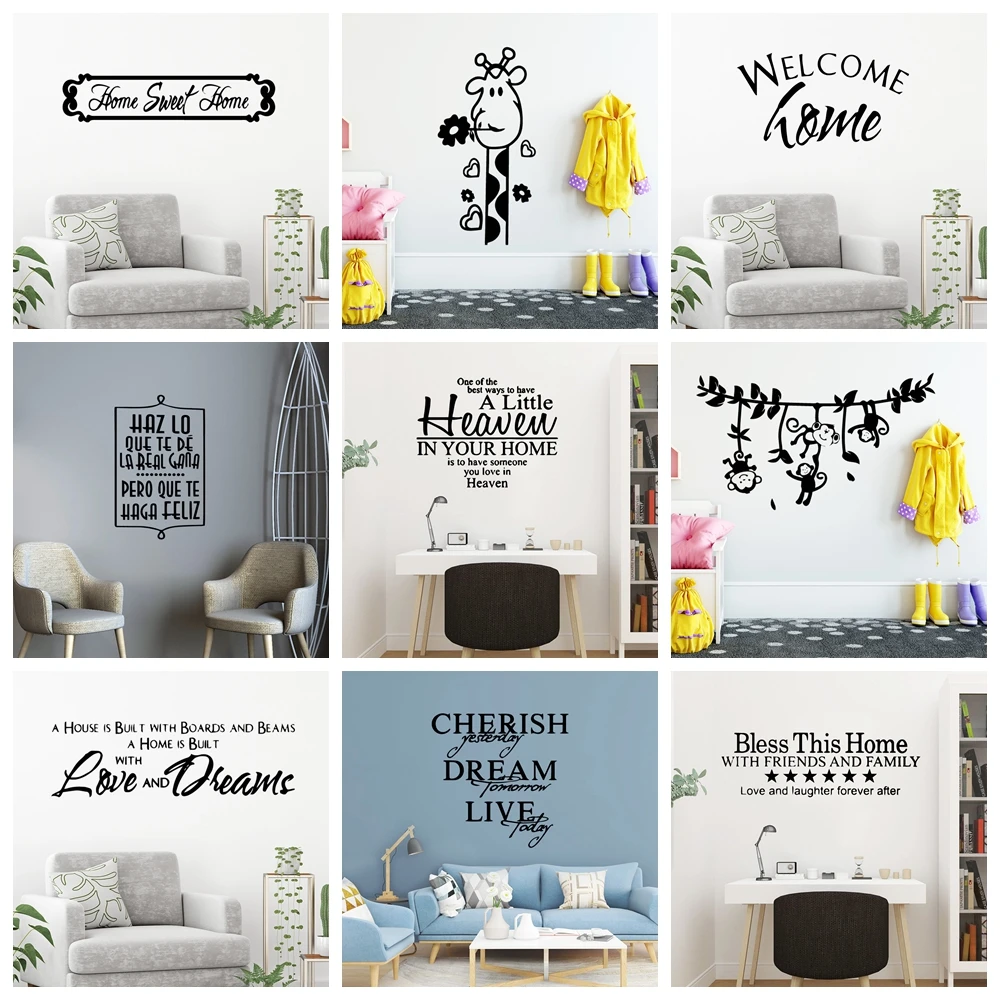 1 pc Drop Shipping Bless this home Wall Art Decal Wall Stickers Pvc Material For Kids Rooms Decoration Wall Art MURAL
