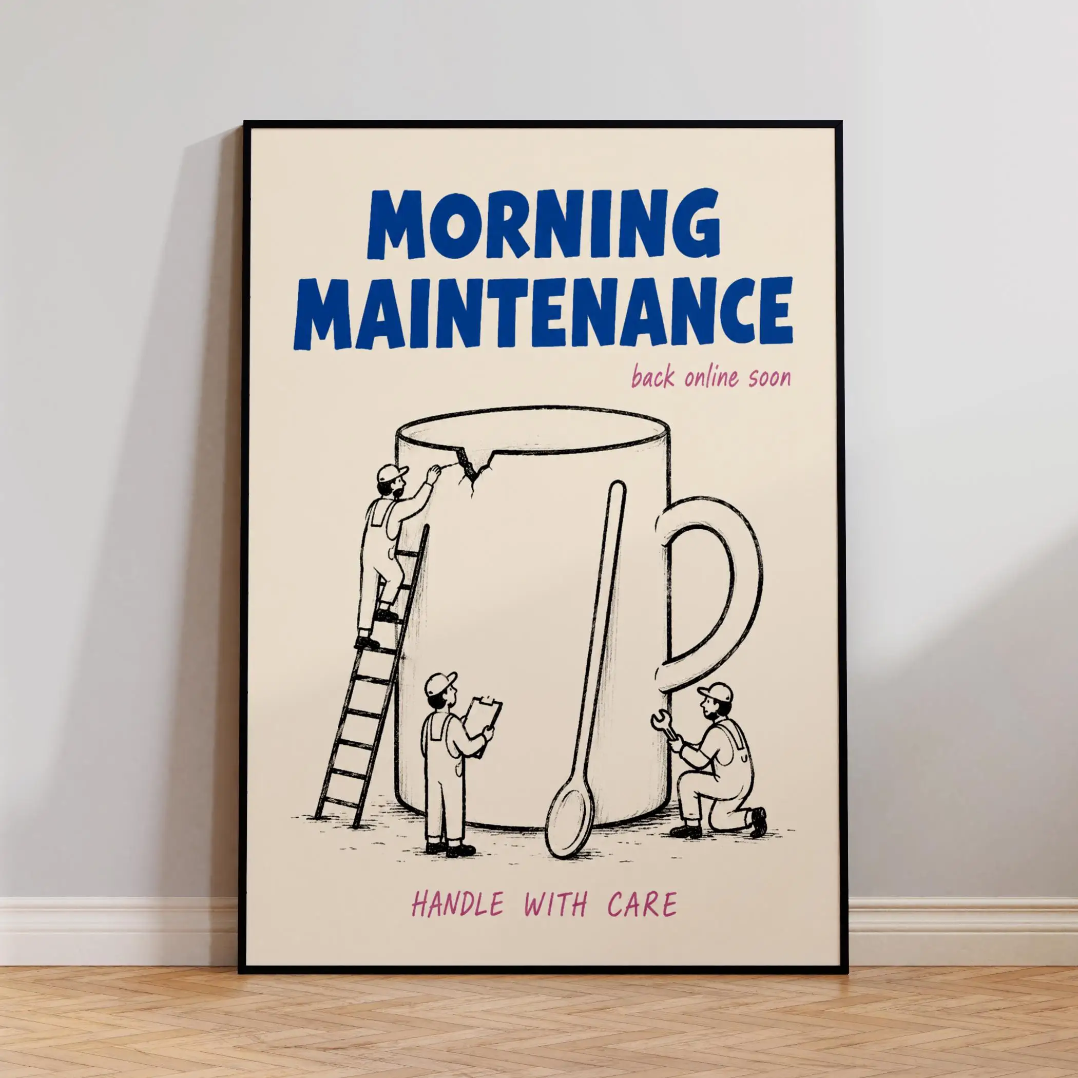 Funny Coffee Posters Moka Pot Minimalist Kitchen Morning Maintenance Prints Canvas Painting Wall Art Pictures Home Room Decor
