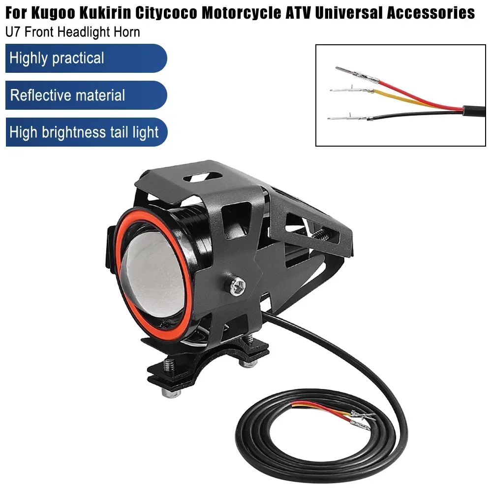 Elektroroller U7 Frontscheinwerfer Hupe Nebellichter für Kugoo Kukirin für Citycoco LED-Spotlight Laser-Highlight Universelle Ersatzteile – Detail 1