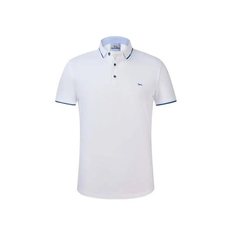 

New Men Summer Polo Shirts 80%Cotton Short Sleeve Embroidery Harmont Slim Fit Men's Clothing Wear Blaine Shirt