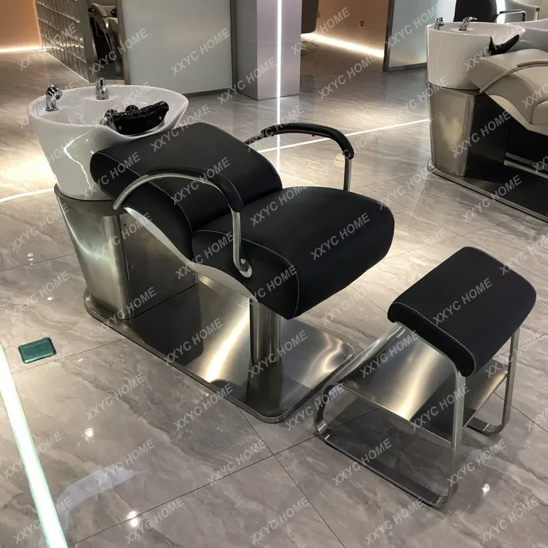 

Lying Half Shampoo Chair Flushing Bed Shop New Stainless Steel Ceramics