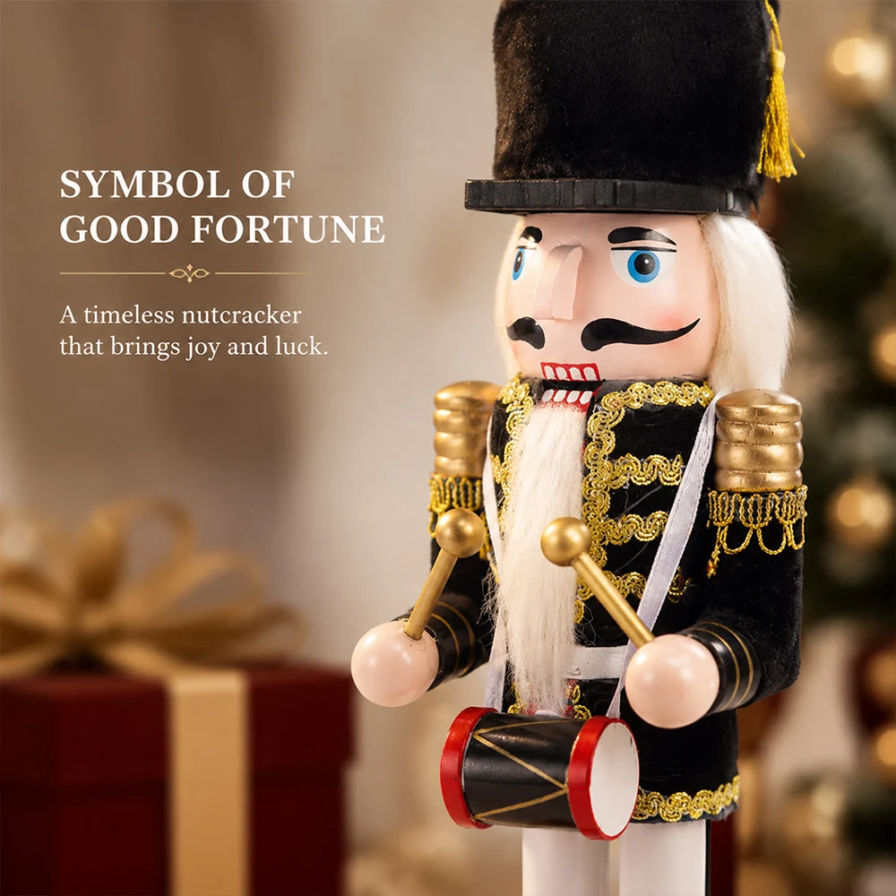 30cm Holz-Nussknacker-Soldatenfigur Weihnachts-Nussknacker-Puppe Handwerkskunst Feiertagsdekoration für Zuhause Holzornament – Detail 12