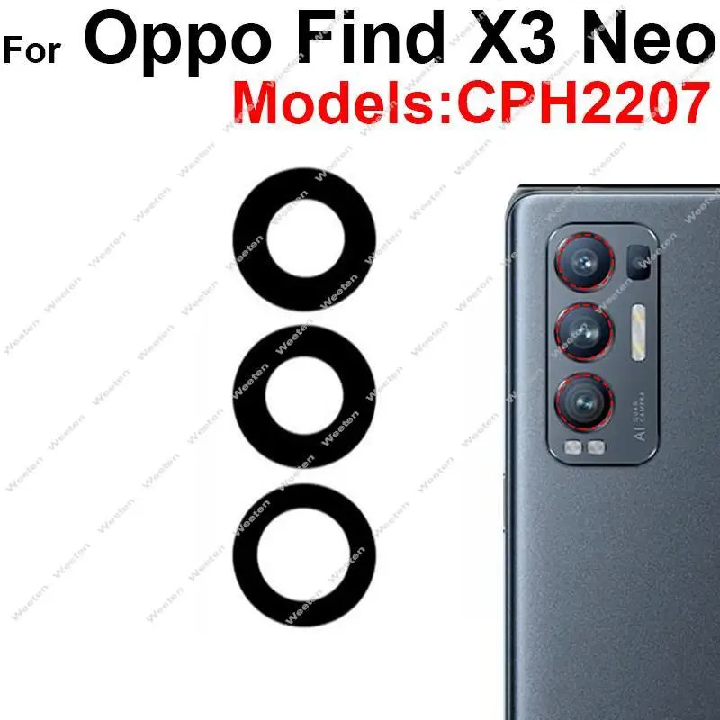 Dla OPPO Find X2 X3 X5 Pro X2 X3 Neo X2 X3 X5 Lite Tylny szklany obiektyw główny Tylny obiektyw aparatu Naklejka szklana Wymiana